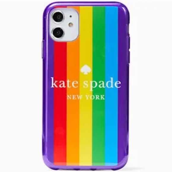New Kate Spade Designer Brand Cell Phone Case for iPhone 11 Pro Max NIB Rainbow - Picture 3 of 5